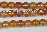 CAA869 15.5 inches 8mm round AB-color red agate beads