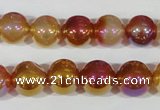 CAA870 15.5 inches 12mm round AB-color red agate beads