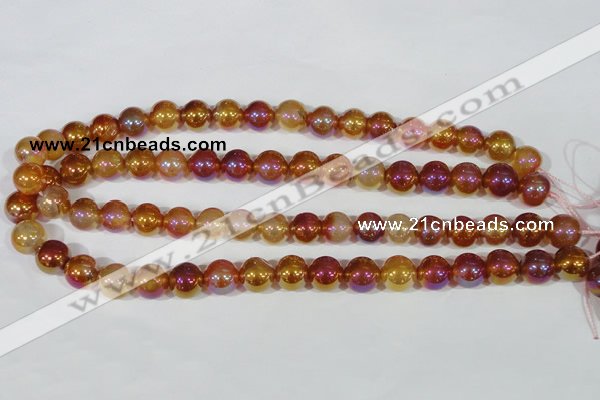 CAA870 15.5 inches 12mm round AB-color red agate beads