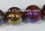 CAA875 15.5 inches 23mm round AB-color red agate beads