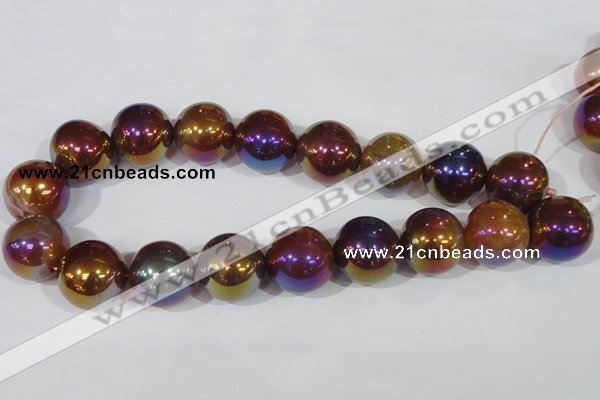 CAA875 15.5 inches 23mm round AB-color red agate beads