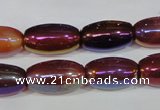 CAA879 15.5 inches 11*20mm rice AB-color red agate beads