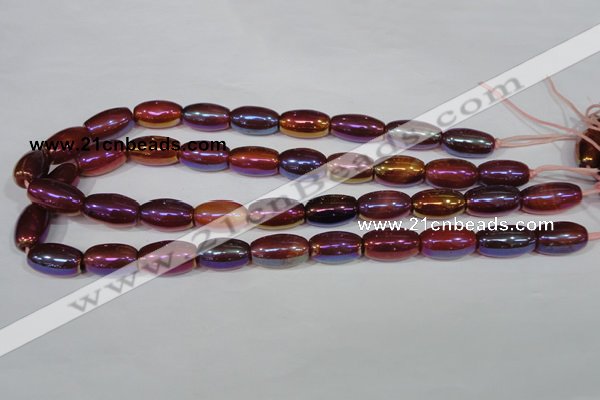 CAA879 15.5 inches 11*20mm rice AB-color red agate beads