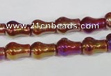 CAA881 15.5 inches 8*12mm pear-shaped AB-color red agate beads