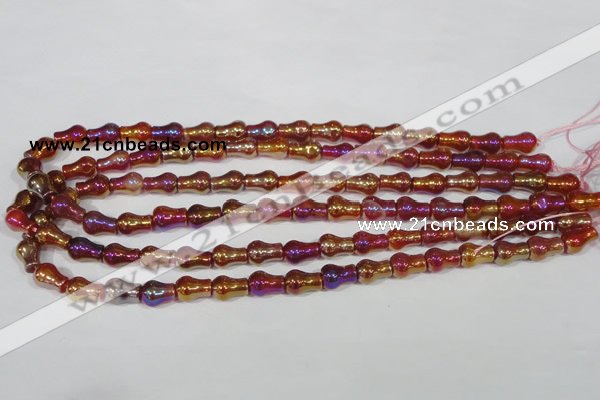 CAA881 15.5 inches 8*12mm pear-shaped AB-color red agate beads