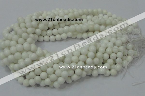 CAA93 15.5 inches 10mm round white agate gemstone beads wholesale