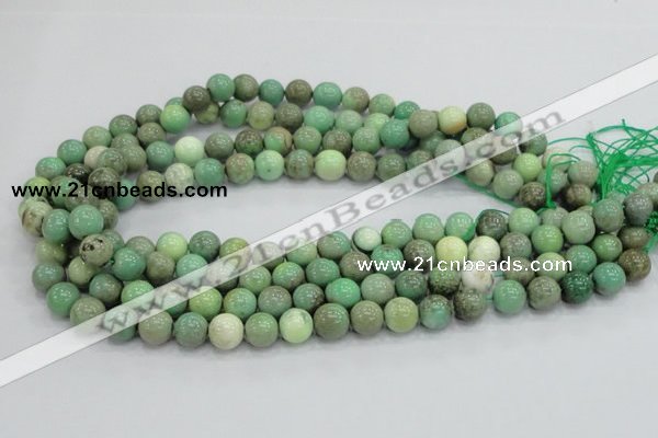 CAB01 15.5 inches 10mm round green grass agate gemstone beads