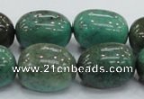 CAB05 15.5 inches 18*25mm nugget green grass agate gemstone beads