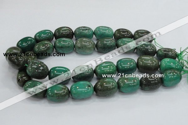 CAB05 15.5 inches 18*25mm nugget green grass agate gemstone beads