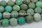 CAB08 15.5 inches 10mm faceted round green grass agate gemstone beads