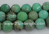 CAB09 15.5 inches 12mm faceted round green grass agate gemstone beads