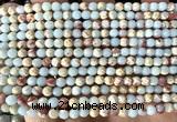 CAB1020 15 inches 4mm faceted round blue agalmatolite beads