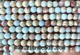 CAB1021 15 inches 6mm faceted round blue agalmatolite beads