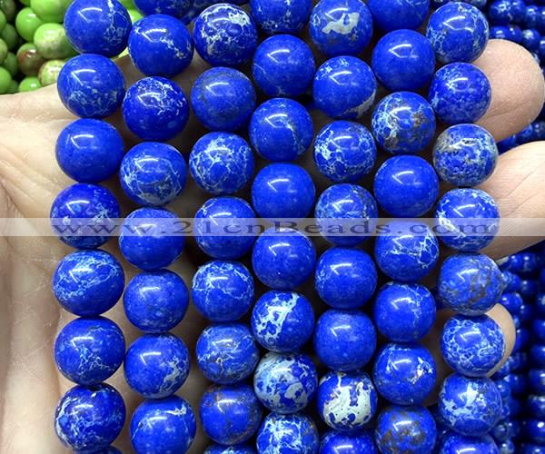 CAB1048 15 inches 10mm round blue agalmatolite beads wholesale