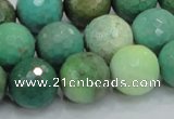 CAB11 15.5 inches 16mm faceted round green grass agate gemstone beads