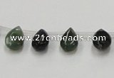 CAB127 15.5 inches 8*12mm flat teardrop moss agate gemstone beads