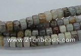 CAB138 15.5 inches 4*6mm roundel bamboo leaf agate beads