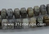 CAB140 15.5 inches 7*10mm roundel bamboo leaf agate beads