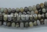 CAB141 15.5 inches 4*6mm rondelle bamboo leaf agate beads