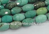 CAB19 15.5 inches 8*12mm faceted rice green grass agate beads