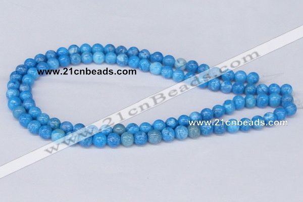 CAB221 15.5 inches 8mm round blue crazy lace agate beads