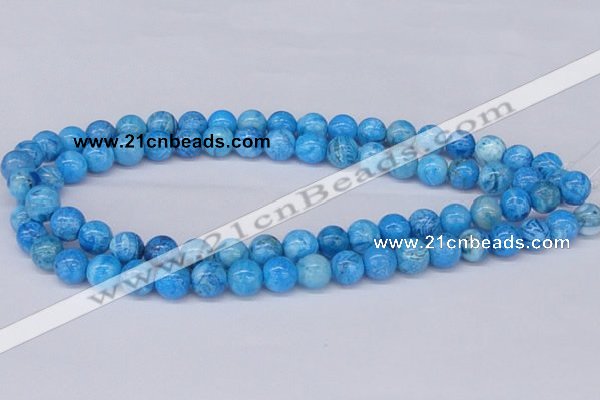 CAB222 15.5 inches 10mm round blue crazy lace agate beads