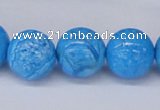 CAB223 15.5 inches 14mm round blue crazy lace agate beads