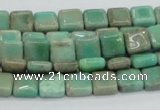 CAB26 15.5 inches 8*8mm square green grass agate gemstone beads