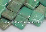 CAB28 15.5 inches 16*16mm diamond green grass agate gemstone beads