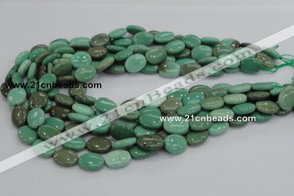 CAB30 15.5 inches 12*16mm oval green grass agate gemstone beads