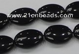 CAB319 15.5 inches 13*18mm oval black agate gemstone beads wholesale