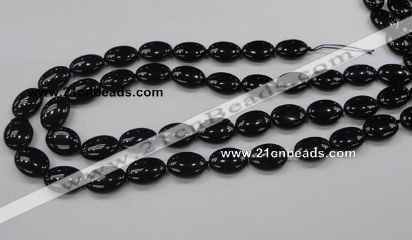 CAB319 15.5 inches 13*18mm oval black agate gemstone beads wholesale