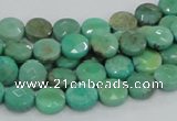 CAB32 15.5 inches 8mm faceted coin green grass agate gemstone beads