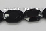 CAB325 15.5 inches 18*24mm faceted octagonal black agate gemstone beads