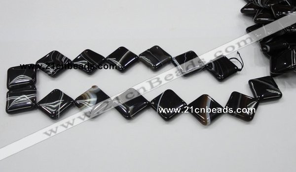 CAB327 15.5 inches 20*20mm diamond black agate gemstone beads