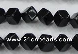 CAB332 15.5 inches 8*8mm cube black agate gemstone beads wholesale