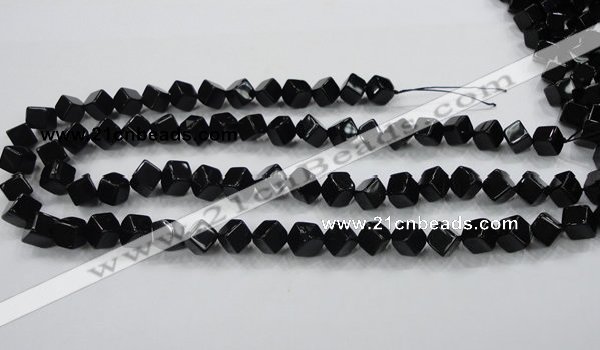 CAB332 15.5 inches 8*8mm cube black agate gemstone beads wholesale