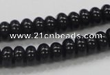 CAB339 15.5 inches 4*8mm rondelle black agate gemstone beads