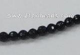 CAB342 15.5 inches 6mm faceted round black agate gemstone beads