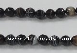 CAB347 15.5 inches 8mm faceted round black agate gemstone beads