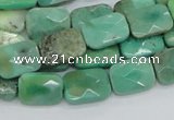 CAB36 15.5 inches 10*14mm faceted rectangle green grass agate beads