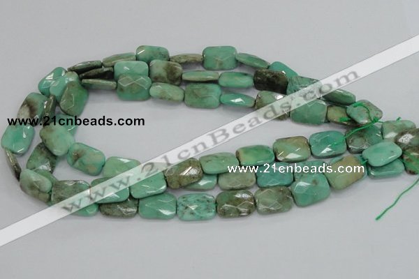 CAB37 15.5 inches 13*18mm faceted rectangle green grass agate beads