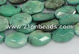 CAB38 15.5 inches 10*14mm faceted oval green grass agate beads