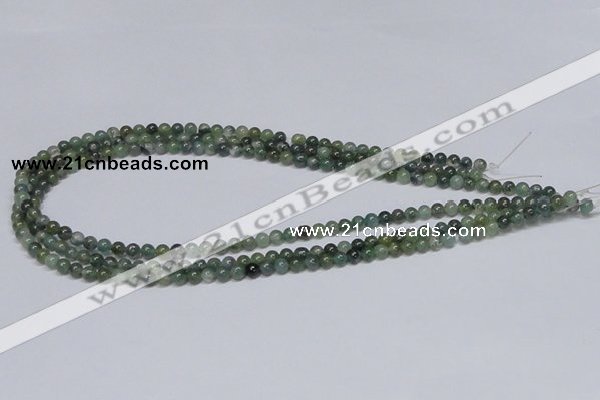 CAB382 15.5 inches 4mm round moss agate gemstone beads wholesale