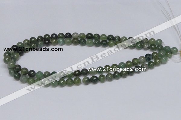 CAB384 15.5 inches 8mm round moss agate gemstone beads wholesale