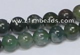 CAB385 15.5 inches 10mm round moss agate gemstone beads wholesale