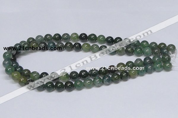 CAB385 15.5 inches 10mm round moss agate gemstone beads wholesale