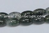 CAB389 15.5 inches 8*12mm rice moss agate gemstone beads wholesale