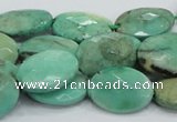 CAB39 15.5 inches 13*18mm faceted oval green grass agate beads