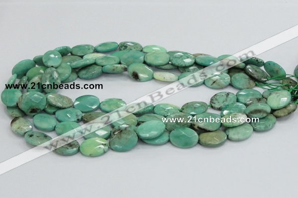 CAB39 15.5 inches 13*18mm faceted oval green grass agate beads